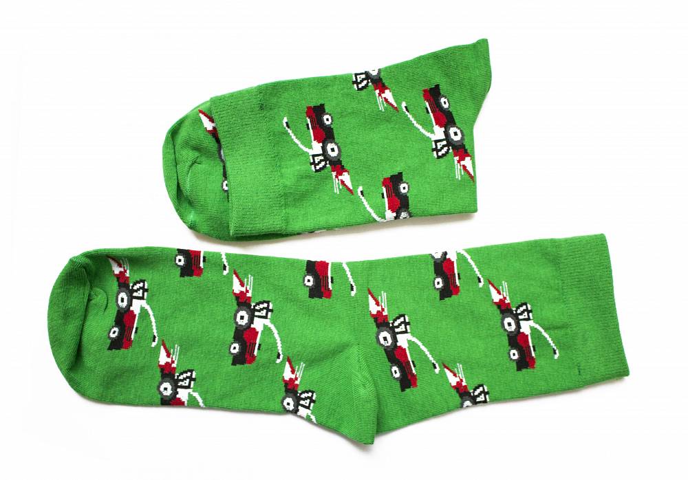 Носки зеленые с принтом